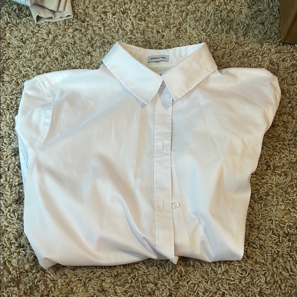 Liz Claiborne White Button Down Shirt Classic Top